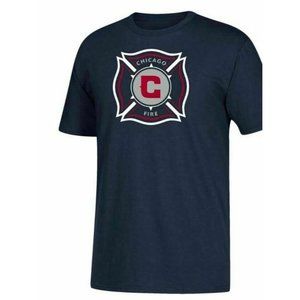 MLS Men's Chicago Fire Short Sleeve Cotton Blend‎ T-Shirt Midnight Navy Small